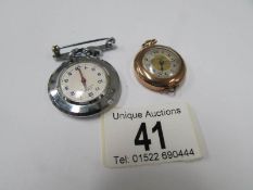 A nurses fob watch and one other