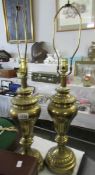 A pair of brass table lamps (will need rewiring)