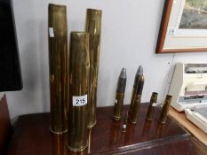 9 brass gun shells