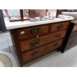 A 2 over 2 chest of drawers with marble top