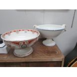 A large footed bowl and a large oriental style bowl