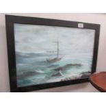 An oil on board seascape signed Bobbi