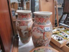 A pair of large Japanese vases