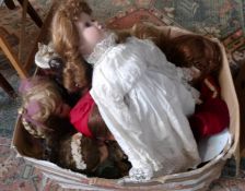 11 porcelain headed collector's dolls and one other