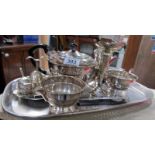 A mixed lot of silver plate