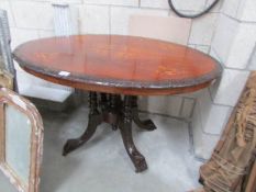 A Victorian mahogany inlaid loo table,