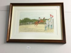 A signed French artist proof lithograph of Rodeo scene by Vincent Haddelsey (1934-2010) signed in