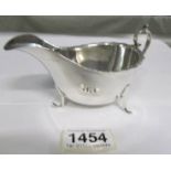 A 1911 London silver gravy boat,