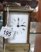 A brass carriage clock