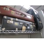 2 vintage suitcases and one other