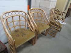 3 bamboo chairs