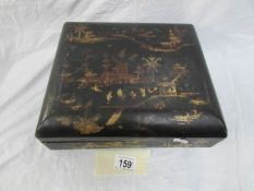 A Chinese lacquered and gilt box, circa 1870,