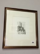 A Salvador Dali etching on arches rag woven paper entitled 'Cervantes',