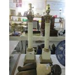 A pair of Corinthian column table lamps (will need rewiring)