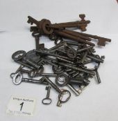 A mixed lot of old keys