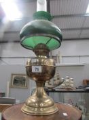 A brass oil lamp