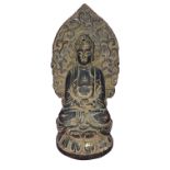 A signed bronze Buddha