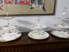 2 Royal Albert Old Country Roses 3 tier cake stands and a 2 tier cake stand