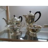 A 4 piece silver plated tea set