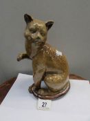 A studio pottery cat