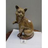 A studio pottery cat