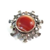 A Scottish silver and agate brooch,