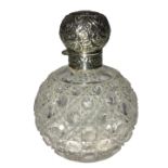 A large Victorian silver lidded scent bottle,