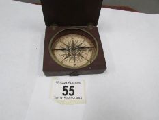 A Victorian mahogany cased compass,