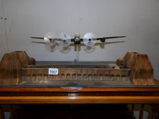 A model aeroplane on base