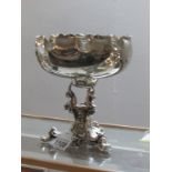 A good quality silver plate bowl on ornate base