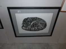 A framed and glazed limited edition clouded leopard print entitled 'Serenity' by Gary Hodges,