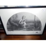 A framed and glazed print 'Ophelia'