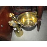 2 brass jam pans,