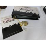 A collection of 'Britain's Last Tommies' commemorative coins in folder and with watch