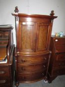 A mahogany 3 drawer chest with cabinet top