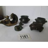 5 small eastern bronze items
