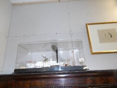 A model paddle steamer in case