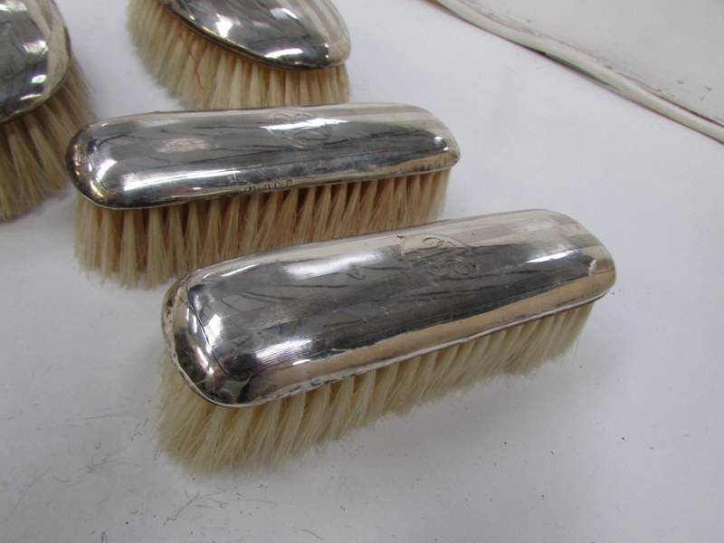 4 matching silver backed brushes - Image 2 of 3