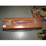 A vintage leather suitcase