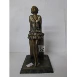 A 1930's spelter figurine (was a lighter) marked Austrian and signed Lorenzl