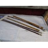 5 swagger sticks including WW2 officer training college