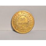 A Napoleon 1812 French gold 20 francs coin,