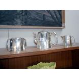 A 3 piece silver plate tea set