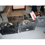 2 WW2 RAF air ministry reciever type R115A and R115B radios, gas mask,