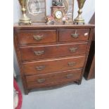 An oak 2 over 3 chest of drawers