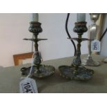 A pair of 19th century cloissonne candlesticks,