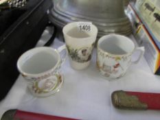 2 Victorian Diamond Jubilee mugs (one by Aynsley and one made for Harrod's) and an Edward VII