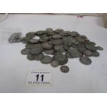 A mixed lot of UK pre 1920 and pre 1947 silver coins together with some USA silver coins