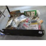 A box of assorted model aircraft kits