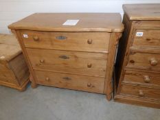 A pine 3 drawer chest